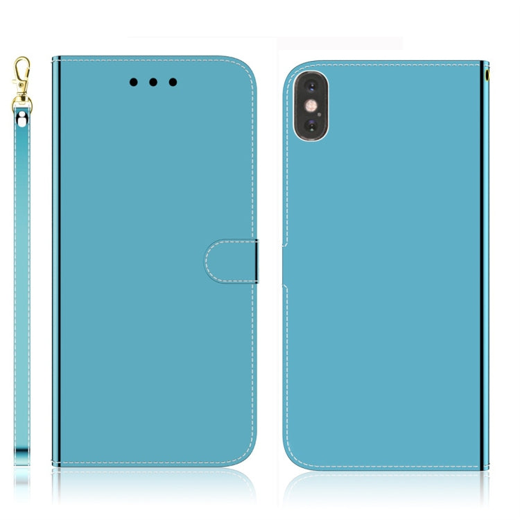 For iPhone XS Max Imitated Mirror Surface Horizontal Flip Leather Case with Holder & Card Slots & Wallet & Lanyard