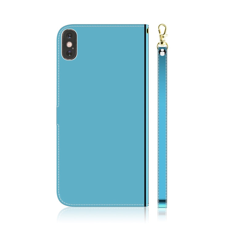 For iPhone XS Max Imitated Mirror Surface Horizontal Flip Leather Case with Holder & Card Slots & Wallet & Lanyard