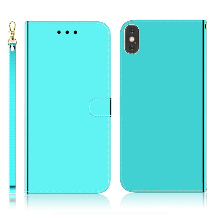 For iPhone XS Max Imitated Mirror Surface Horizontal Flip Leather Case with Holder & Card Slots & Wallet & Lanyard