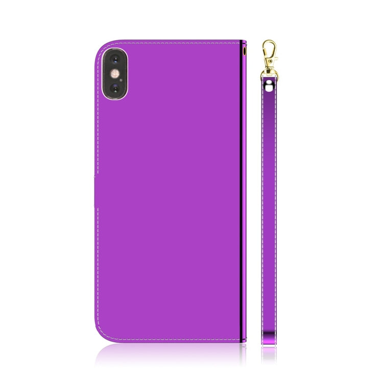 For iPhone XS Max Imitated Mirror Surface Horizontal Flip Leather Case with Holder & Card Slots & Wallet & Lanyard