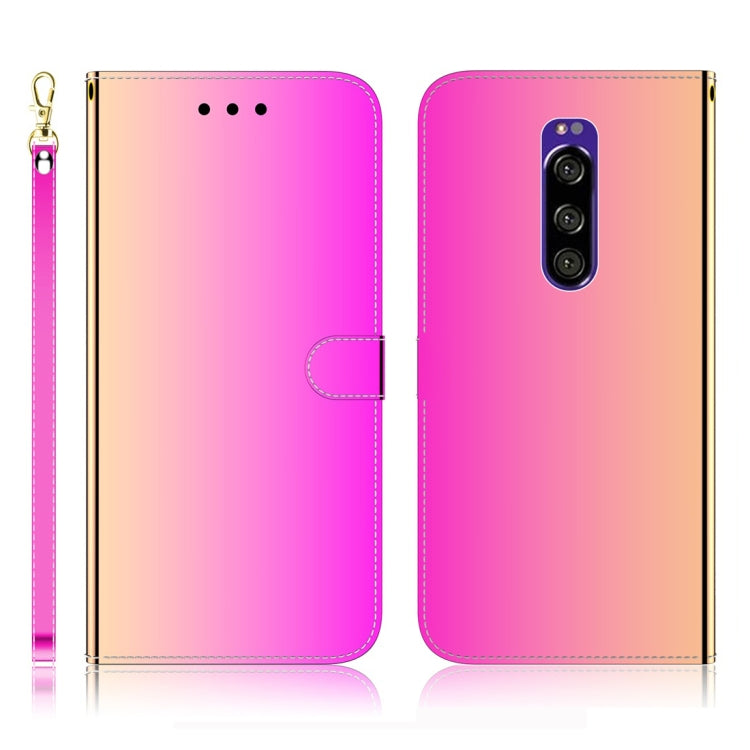 For Sony Xperia 1 Imitated Mirror Surface Horizontal Flip Leather Case with Holder & Card Slots & Wallet & Lanyard