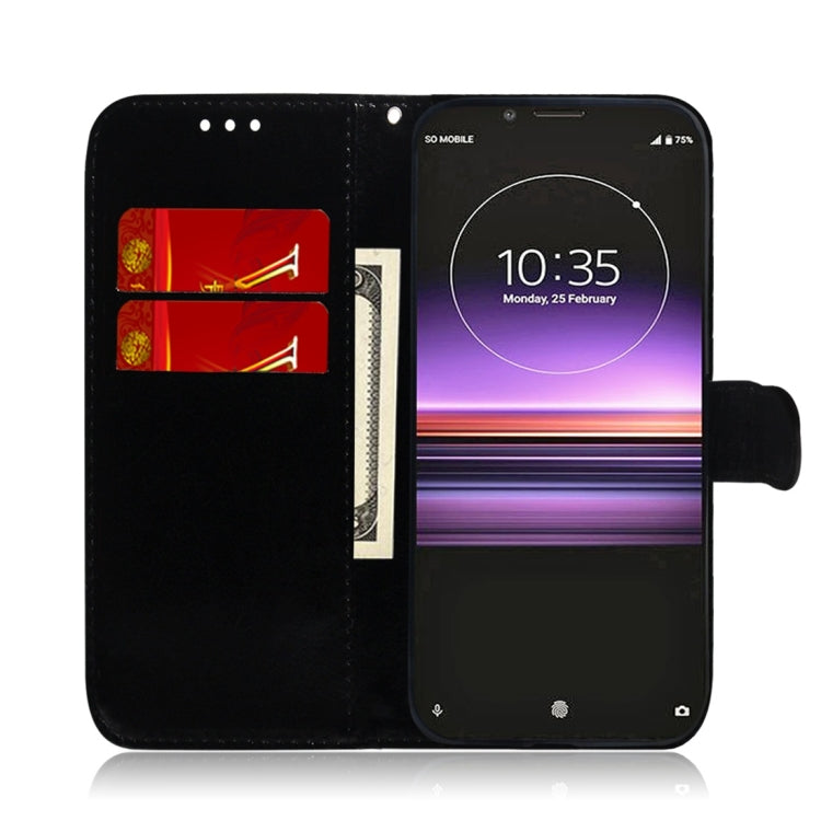 For Sony Xperia 1 Imitated Mirror Surface Horizontal Flip Leather Case with Holder & Card Slots & Wallet & Lanyard