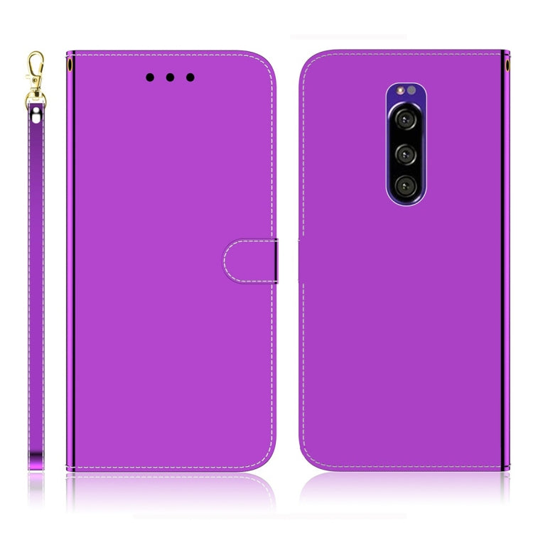For Sony Xperia 1 Imitated Mirror Surface Horizontal Flip Leather Case with Holder & Card Slots & Wallet & Lanyard