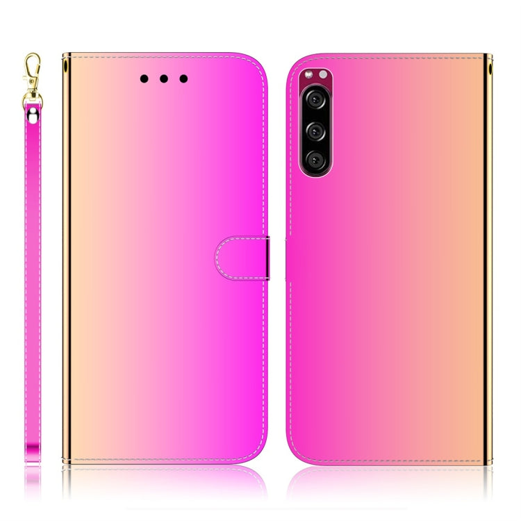 For Sony Xperia 5 Imitated Mirror Surface Horizontal Flip Leather Case with Holder & Card Slots & Wallet & Lanyard