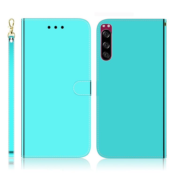 For Sony Xperia 5 Imitated Mirror Surface Horizontal Flip Leather Case with Holder & Card Slots & Wallet & Lanyard