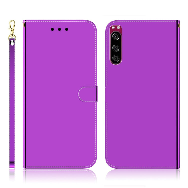 For Sony Xperia 5 Imitated Mirror Surface Horizontal Flip Leather Case with Holder & Card Slots & Wallet & Lanyard