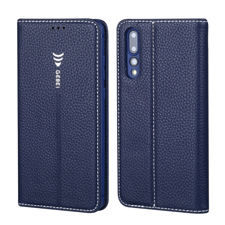 For Huawei P20 GEBEI PU+TPU Horizontal Flip Protective Case with Holder & Card Slots