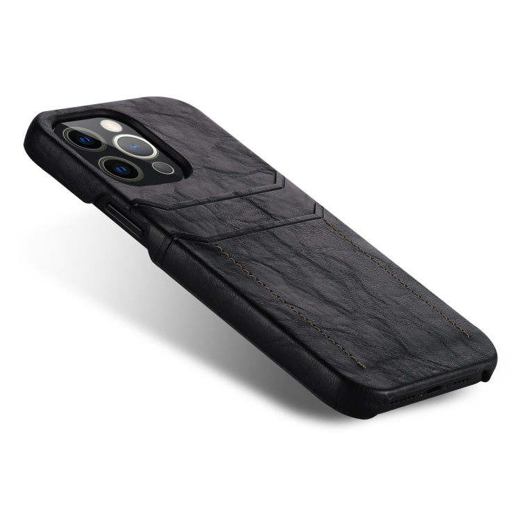 For iPhone 13 Pro Calf Texture PU + PC Protective Case with Card Slots