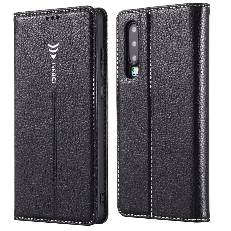 For Huawei P30 GEBEI PU+TPU Horizontal Flip Protective Case with Holder & Card Slots
