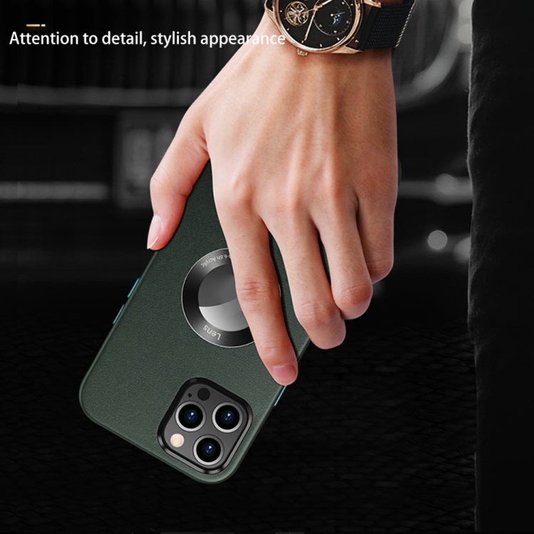 For iPhone 13 mini Nappa Texture Leather Back Cover Shockproof Case