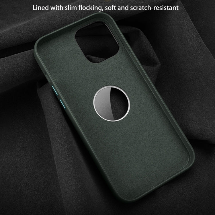 For iPhone 13 mini Nappa Texture Leather Back Cover Shockproof Case