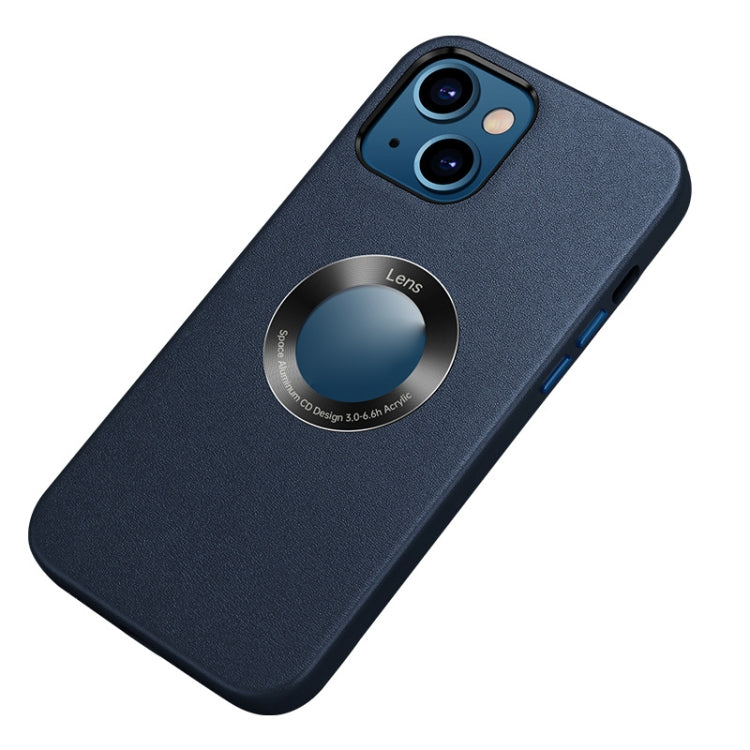 For iPhone 13 Nappa Texture Leather Back Cover Shockproof Case