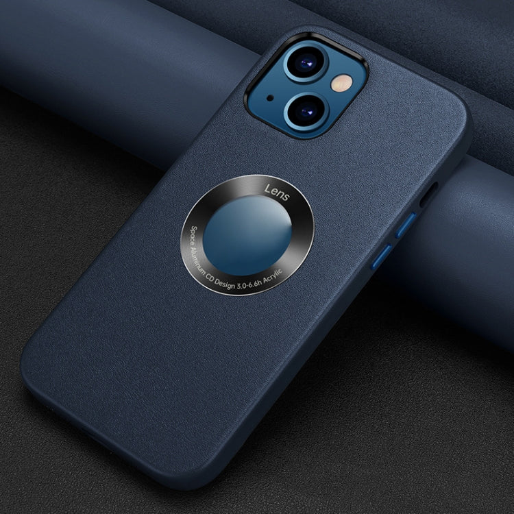 For iPhone 13 Nappa Texture Leather Back Cover Shockproof Case