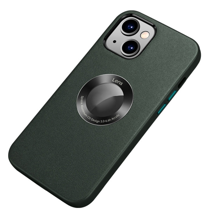 For iPhone 13 Nappa Texture Leather Back Cover Shockproof Case