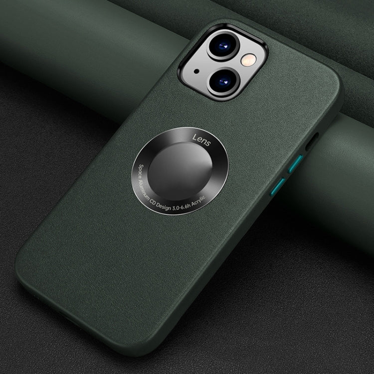 For iPhone 13 Nappa Texture Leather Back Cover Shockproof Case