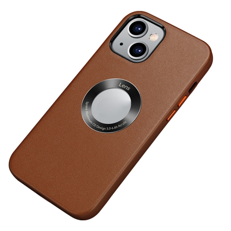 For iPhone 13 Nappa Texture Leather Back Cover Shockproof Case