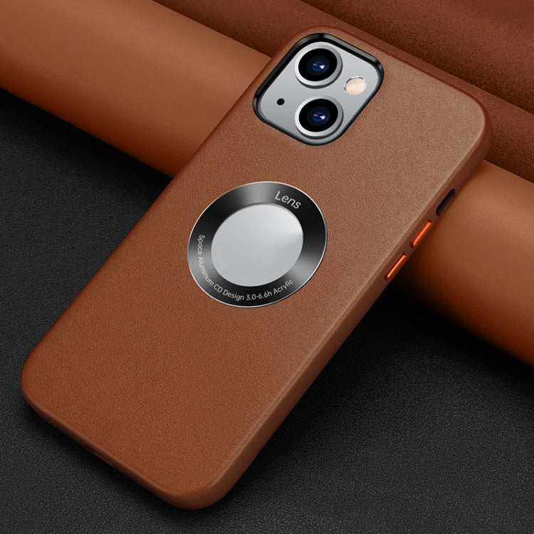 For iPhone 13 Nappa Texture Leather Back Cover Shockproof Case