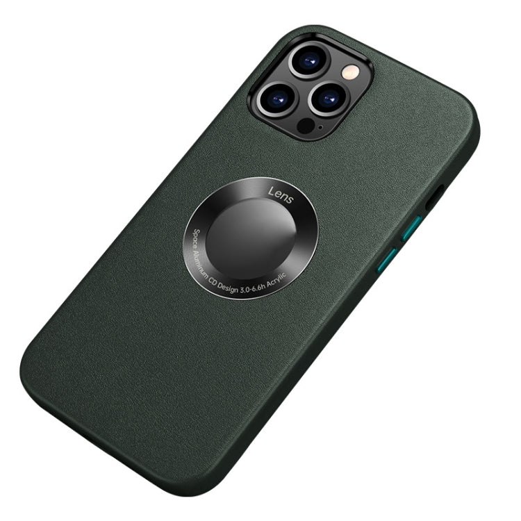 For iPhone 13 Pro Max Nappa Texture Leather Back Cover Shockproof Case