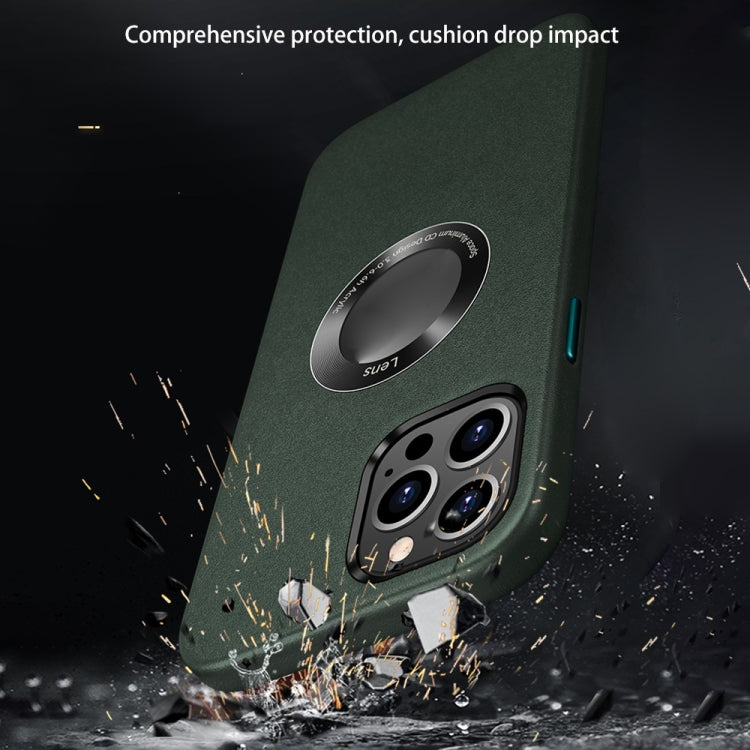 For iPhone 13 Pro Max Nappa Texture Leather Back Cover Shockproof Case