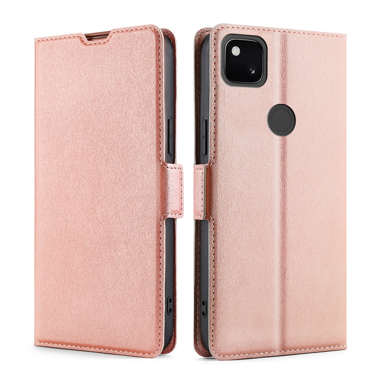 For Google Pixel 4a Ultra-thin Voltage Side Buckle PU + TPU Horizontal Flip Leather Case with Holder & Card Slot