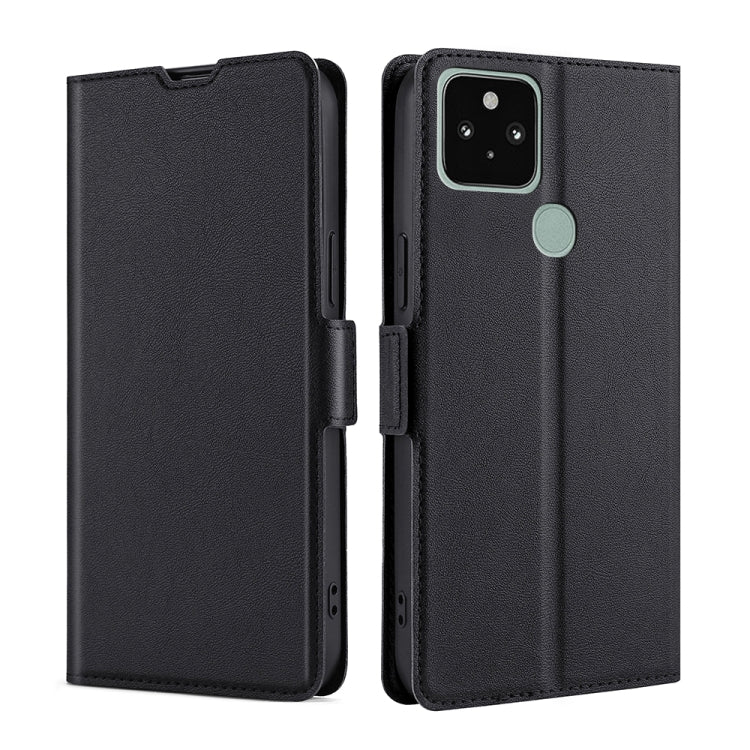 For Google Pixel 5 Ultra-thin Voltage Side Buckle PU + TPU Horizontal Flip Leather Case with Holder & Card Slot