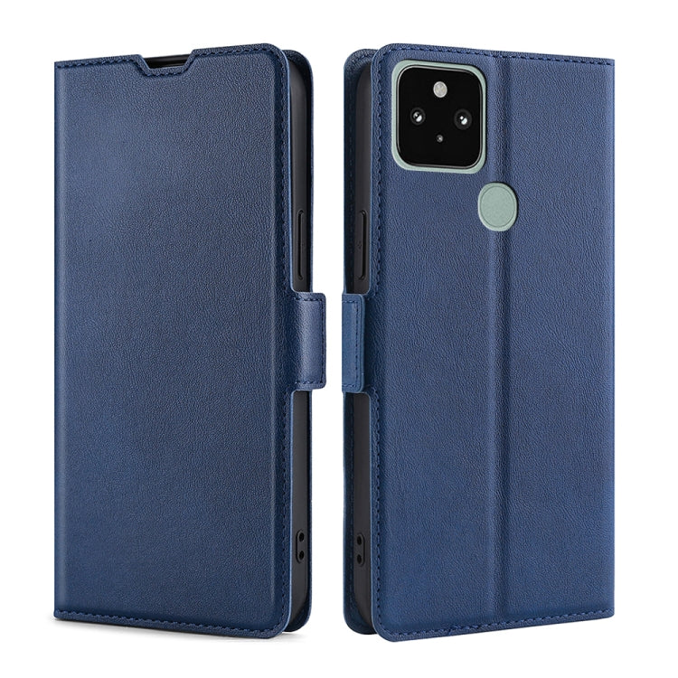 For Google Pixel 5 Ultra-thin Voltage Side Buckle PU + TPU Horizontal Flip Leather Case with Holder & Card Slot