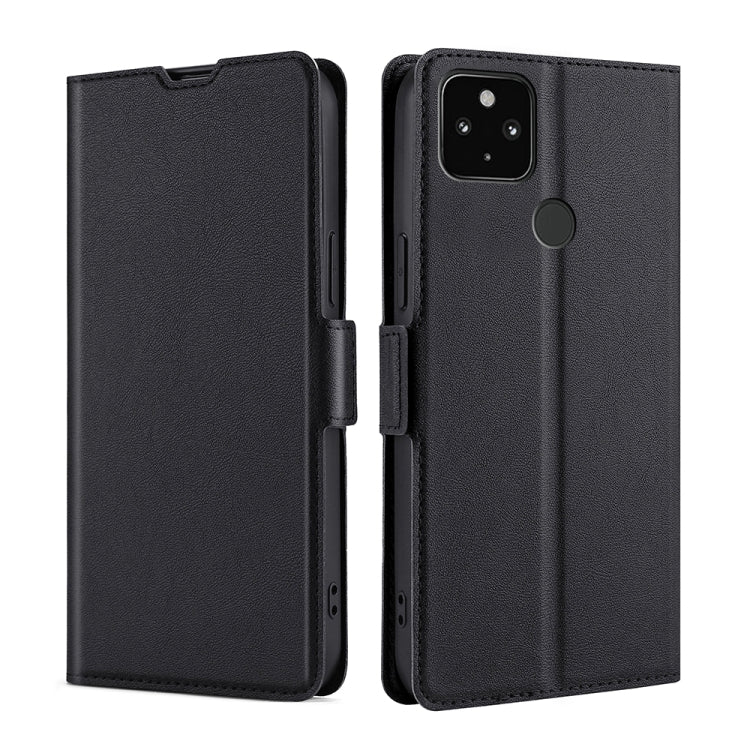 For Google Pixel 5 XL 4G & 5G / Pixel 4a 5G Ultra-thin Voltage Side Buckle PU + TPU Horizontal Flip Leather Case with Holder & Card Slot