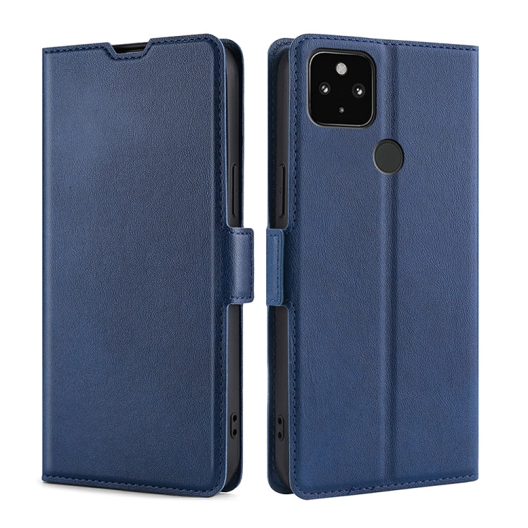 For Google Pixel 5 XL 4G & 5G / Pixel 4a 5G Ultra-thin Voltage Side Buckle PU + TPU Horizontal Flip Leather Case with Holder & Card Slot
