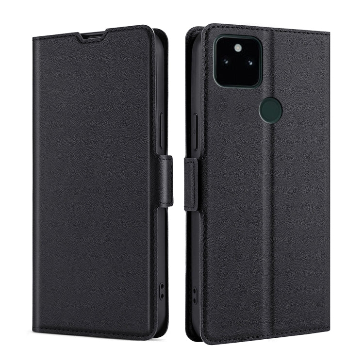For Google Pixel 5a Ultra-thin Voltage Side Buckle PU + TPU Horizontal Flip Leather Case with Holder & Card Slot