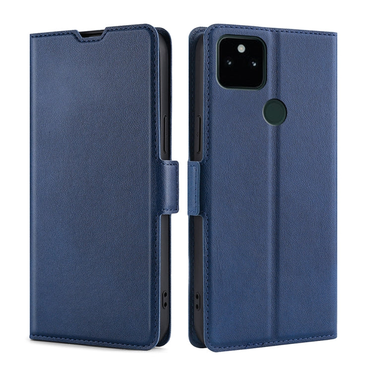For Google Pixel 5a Ultra-thin Voltage Side Buckle PU + TPU Horizontal Flip Leather Case with Holder & Card Slot
