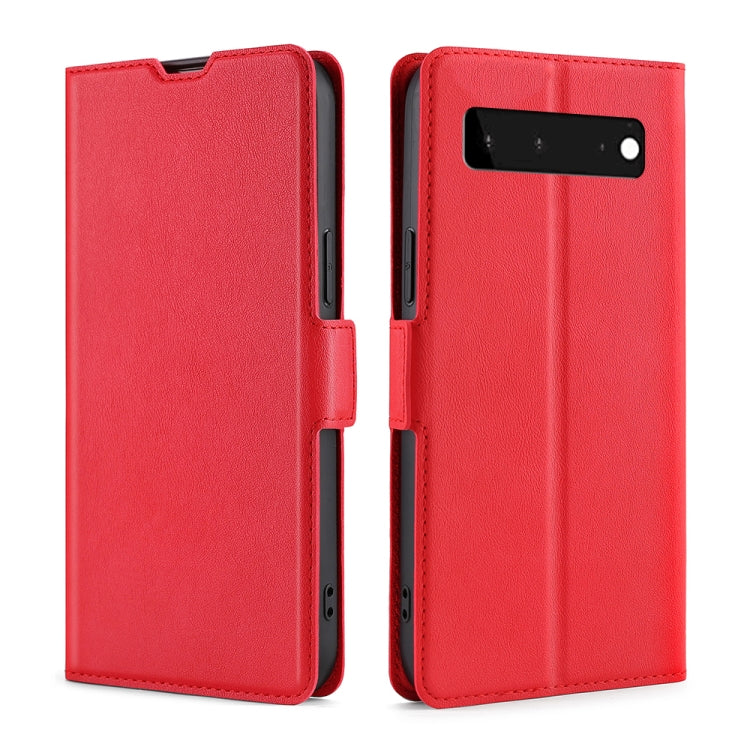 For Google Pixel 6 Ultra-thin Voltage Side Buckle PU + TPU Horizontal Flip Leather Case with Holder & Card Slot
