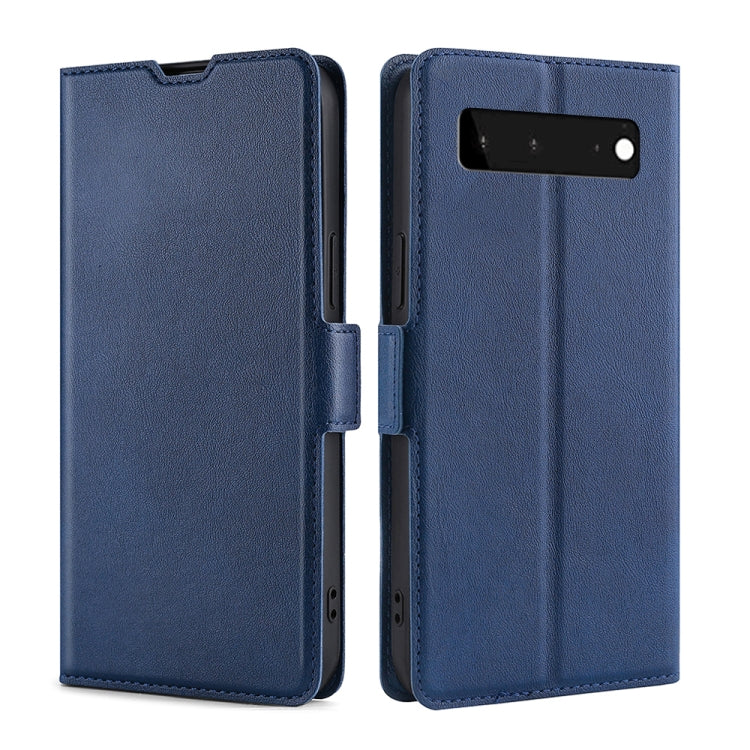 For Google Pixel 6 Ultra-thin Voltage Side Buckle PU + TPU Horizontal Flip Leather Case with Holder & Card Slot
