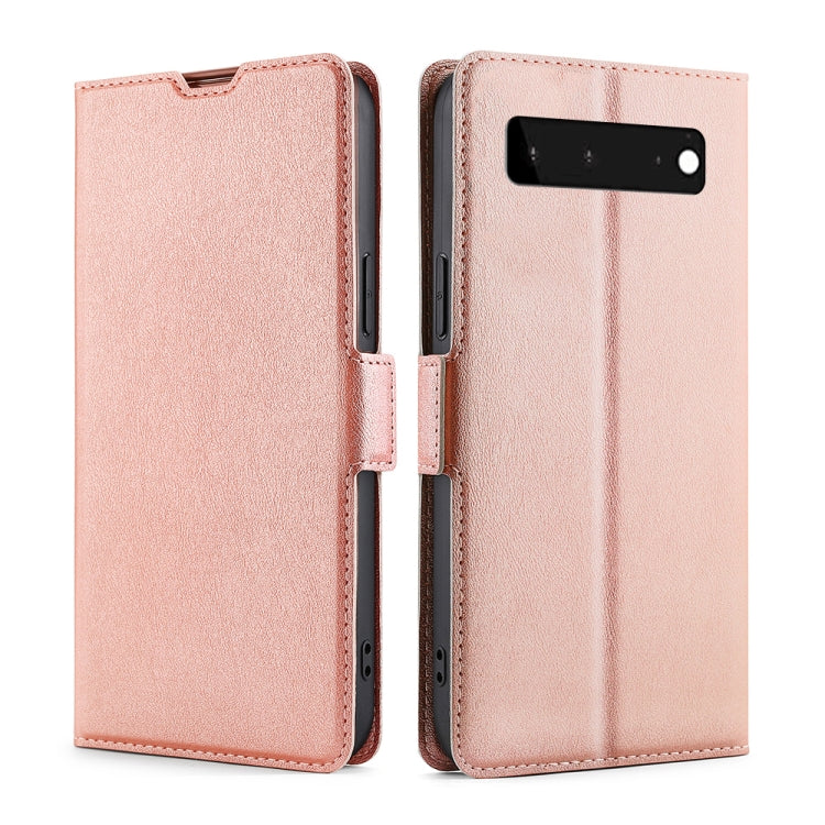 For Google Pixel 6 Ultra-thin Voltage Side Buckle PU + TPU Horizontal Flip Leather Case with Holder & Card Slot