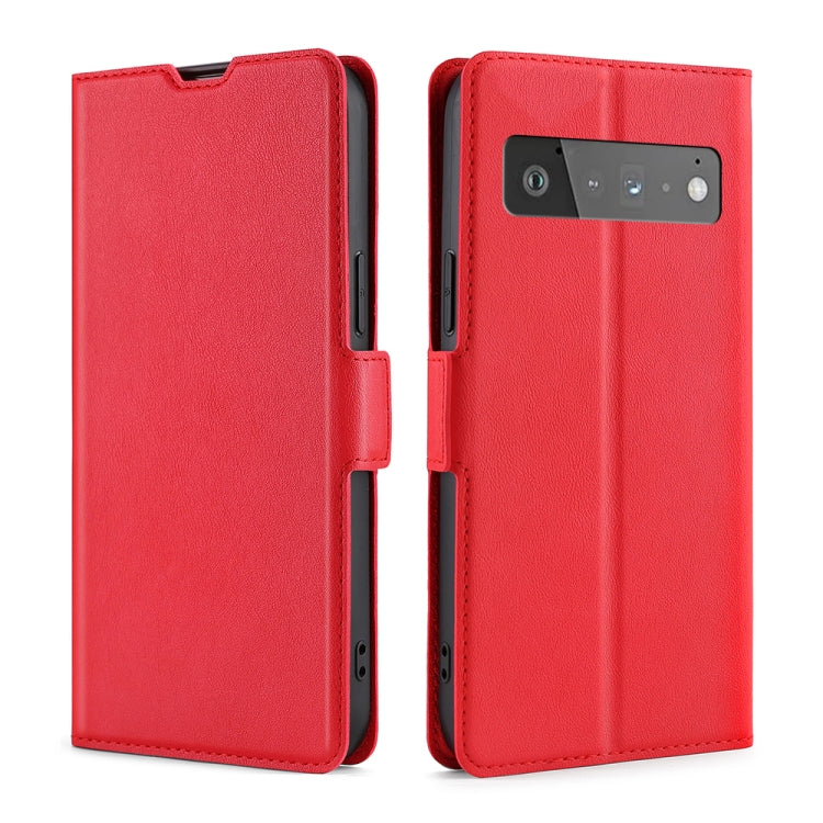 For Google Pixel 6 Pro Ultra-thin Voltage Side Buckle PU + TPU Horizontal Flip Leather Case with Holder & Card Slot