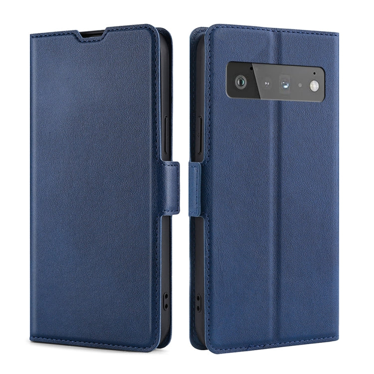 For Google Pixel 6 Pro Ultra-thin Voltage Side Buckle PU + TPU Horizontal Flip Leather Case with Holder & Card Slot