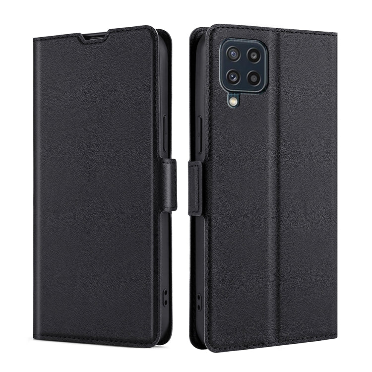 For Samsung Galaxy M32 International Version Ultra-thin Voltage Side Buckle PU + TPU Horizontal Flip Leather Case with Holder & Card Slot