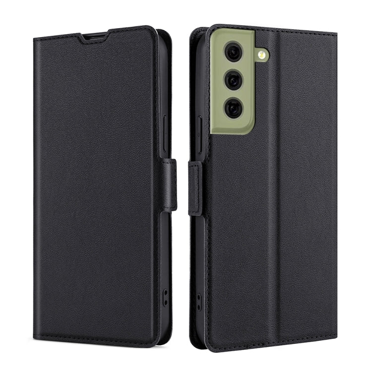 For Samsung Galaxy S21 FE 5G Ultra-thin Voltage Side Buckle PU + TPU Horizontal Flip Leather Case with Holder & Card Slot