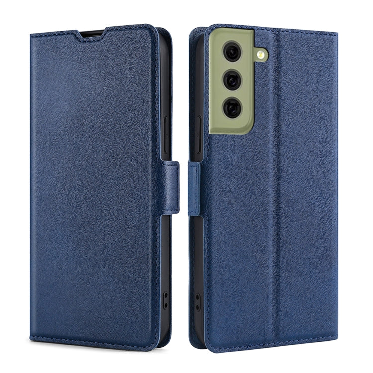 For Samsung Galaxy S21 FE 5G Ultra-thin Voltage Side Buckle PU + TPU Horizontal Flip Leather Case with Holder & Card Slot