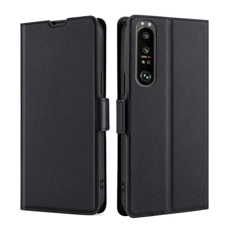 For Sony Xperia 1 III Ultra-thin Voltage Side Buckle PU + TPU Horizontal Flip Leather Case with Holder & Card Slot