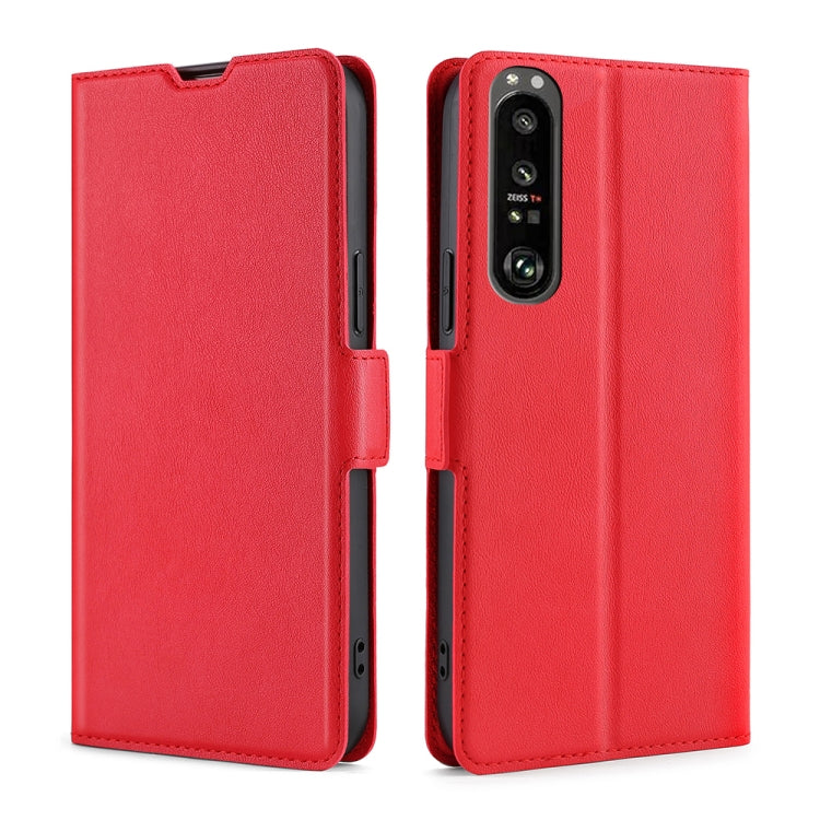 For Sony Xperia 1 III Ultra-thin Voltage Side Buckle PU + TPU Horizontal Flip Leather Case with Holder & Card Slot