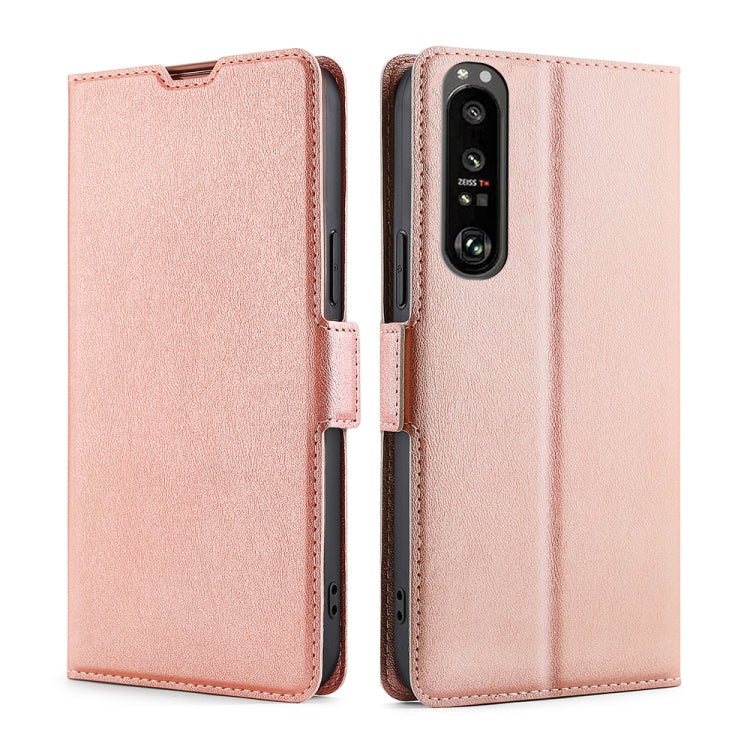 For Sony Xperia 1 III Ultra-thin Voltage Side Buckle PU + TPU Horizontal Flip Leather Case with Holder & Card Slot