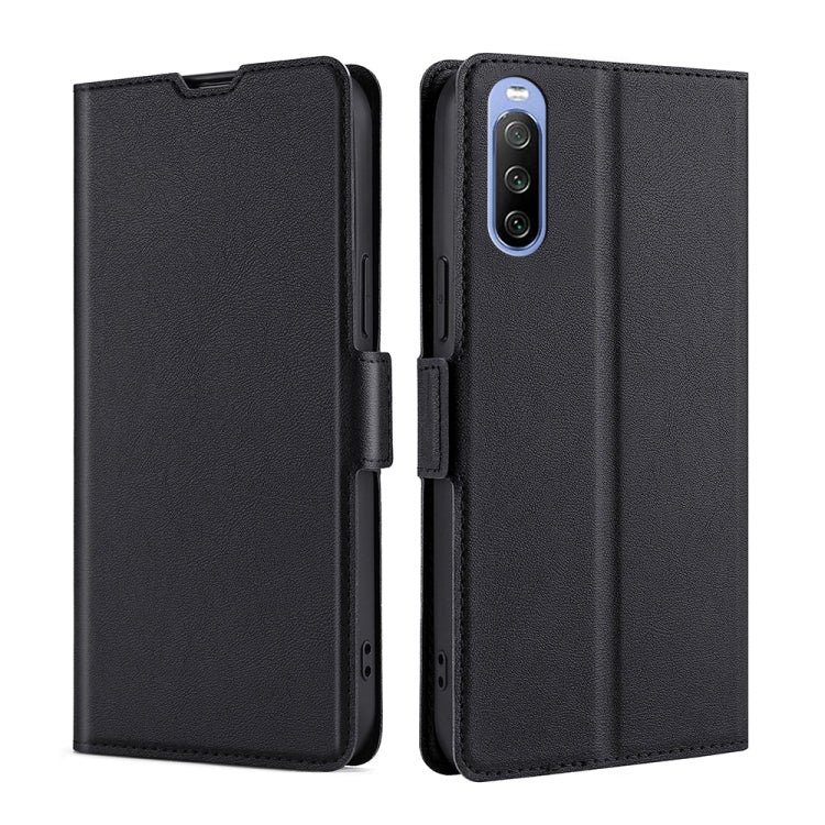 For Sony Xperia 10 III Ultra-thin Voltage Side Buckle PU + TPU Horizontal Flip Leather Case with Holder & Card Slot
