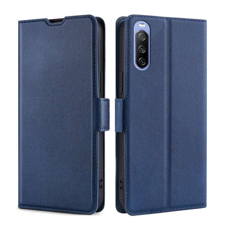 For Sony Xperia 10 III Ultra-thin Voltage Side Buckle PU + TPU Horizontal Flip Leather Case with Holder & Card Slot