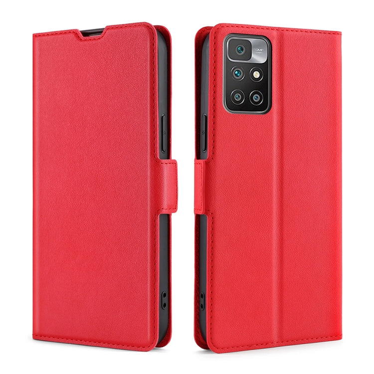 For Xiaomi Redmi 10 Ultra-thin Voltage Side Buckle PU + TPU Horizontal Flip Leather Case with Holder & Card Slot