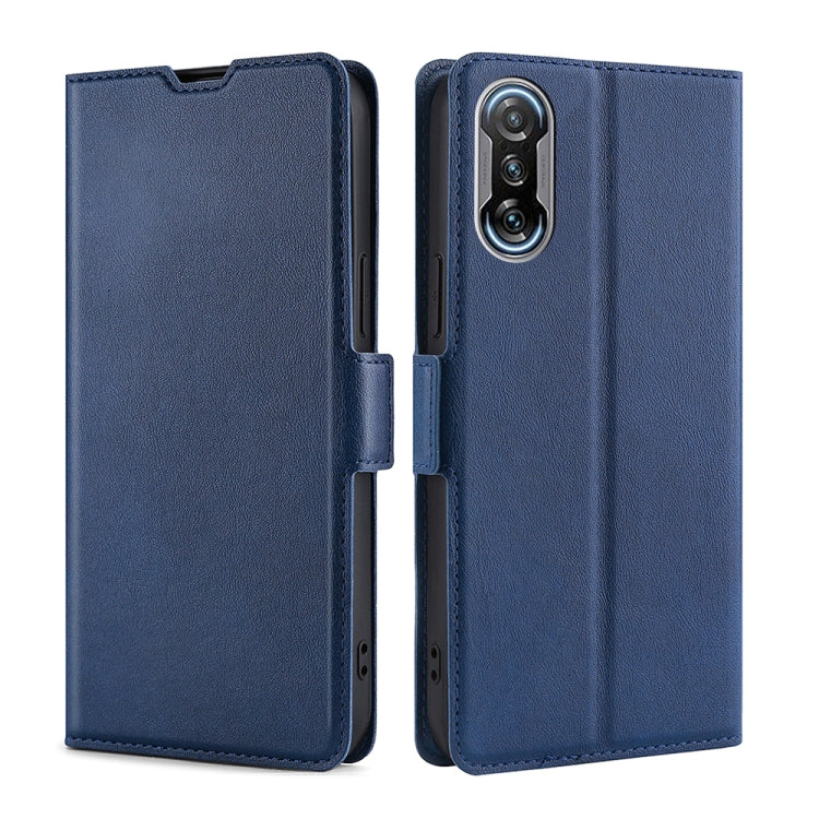 For Xiaomi Redmi K40 Gaming Ultra-thin Voltage Side Buckle PU + TPU Horizontal Flip Leather Case with Holder & Card Slot