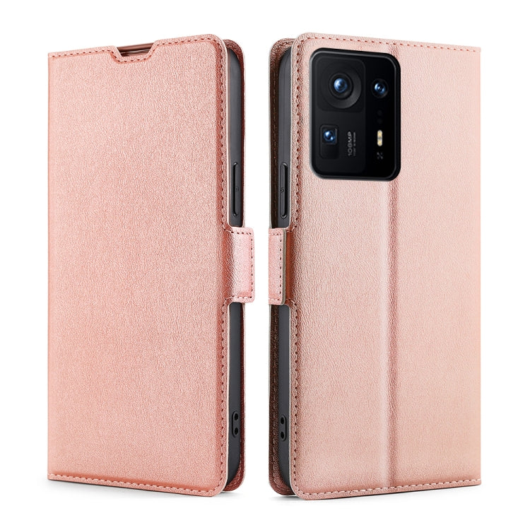 For Xiaomi Mix 4 Ultra-thin Voltage Side Buckle PU + TPU Horizontal Flip Leather Case with Holder & Card Slot