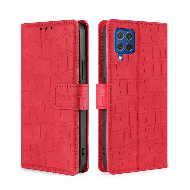 For Samsung Galaxy F62 / M62 Skin Feel Crocodile Texture Magnetic Clasp Horizontal Flip PU Leather Case with Holder & Card Slots & Wallet