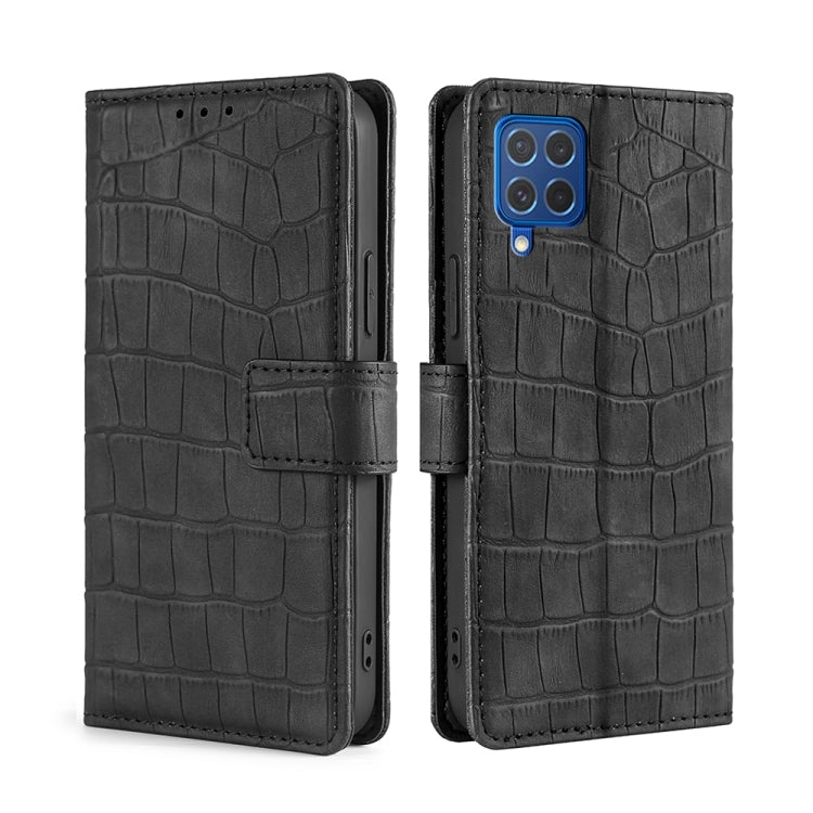 For Samsung Galaxy F62 / M62 Skin Feel Crocodile Texture Magnetic Clasp Horizontal Flip PU Leather Case with Holder & Card Slots & Wallet