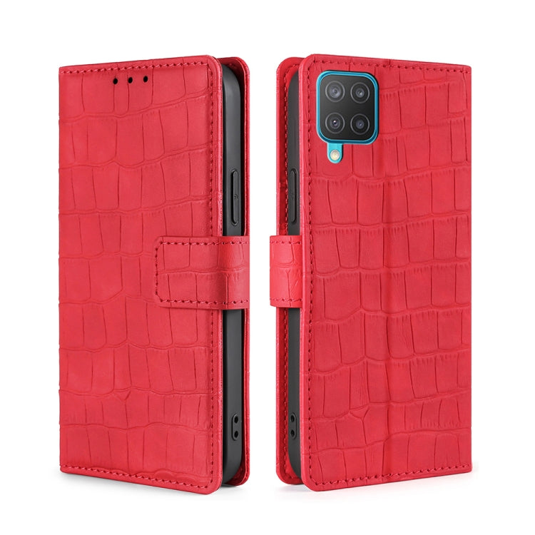 For Samsung Galaxy M12 / F12 Skin Feel Crocodile Texture Magnetic Clasp Horizontal Flip PU Leather Case with Holder & Card Slots & Wallet