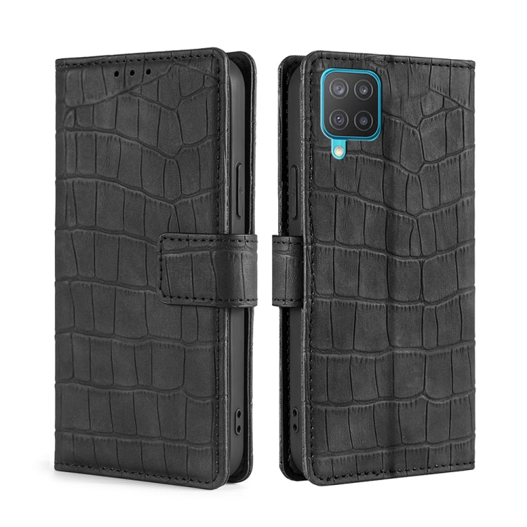 For Samsung Galaxy M12 / F12 Skin Feel Crocodile Texture Magnetic Clasp Horizontal Flip PU Leather Case with Holder & Card Slots & Wallet